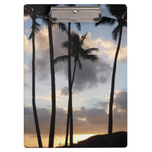 Palm Tree Silhouettes in Hawaii Clipboard