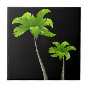 Palm Tree Small (4.25" x 4.25") Ceramic Photo Tile