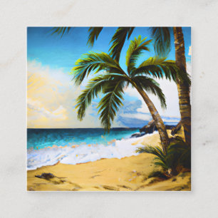 Palm Tree Square Business Card
