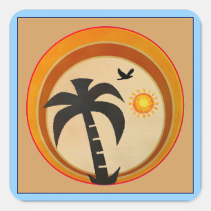Palm Tree Square Sticker