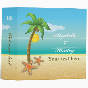 Palm tree & starfish beach wedding planner binder