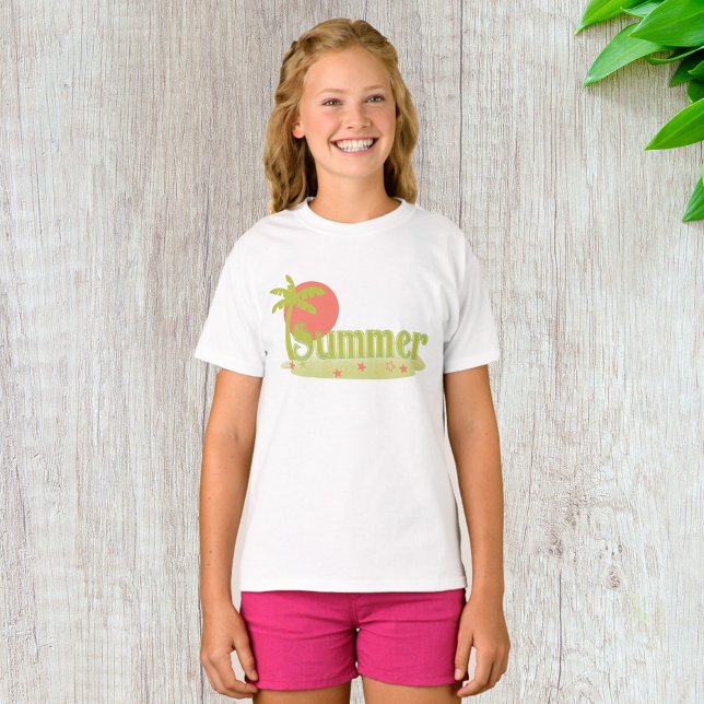 Palm Tree Summer with Sun and Beach T-Shirt (Creator Uploaded)