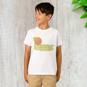 Palm Tree Summer with Sun and Beach T-Shirt