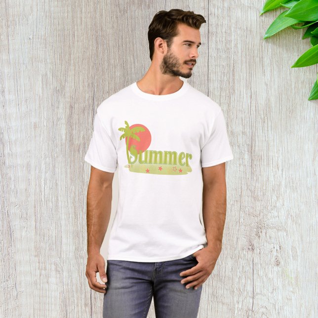 Palm Tree Summer with Sun and Beach T-Shirt (Creator Uploaded)