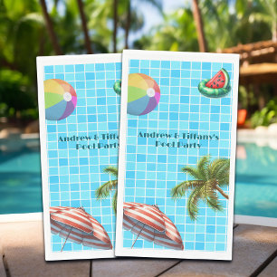Palm Tree Sun Umbrella Beach Ball Pool Party Napkin
