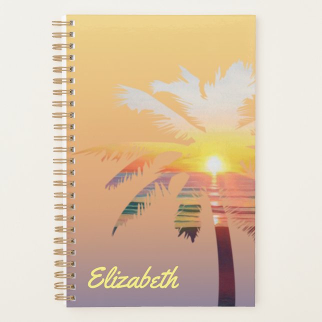 Palm Tree Sunrise Planificateur personnalisé (Devant)