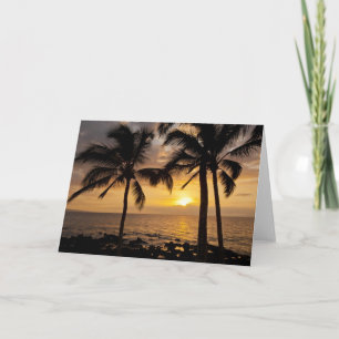 Palm tree sunset card