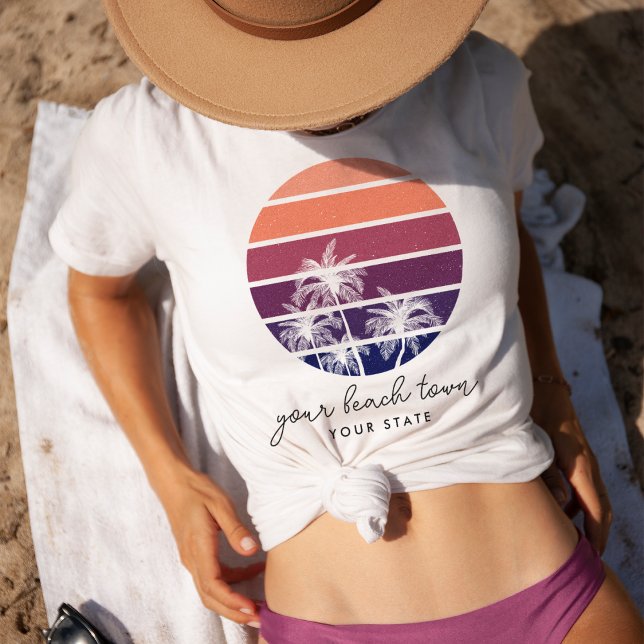 Palm Tree Sunset Custom City & State T-Shirt (Creator Uploaded)