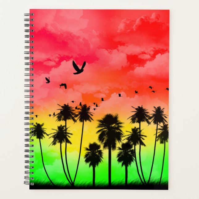 Palm Tree Sunset Design - Planner (Front)