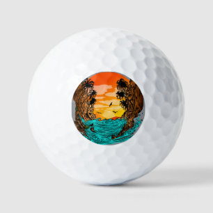 Palm Tree Sunset Golf Balls
