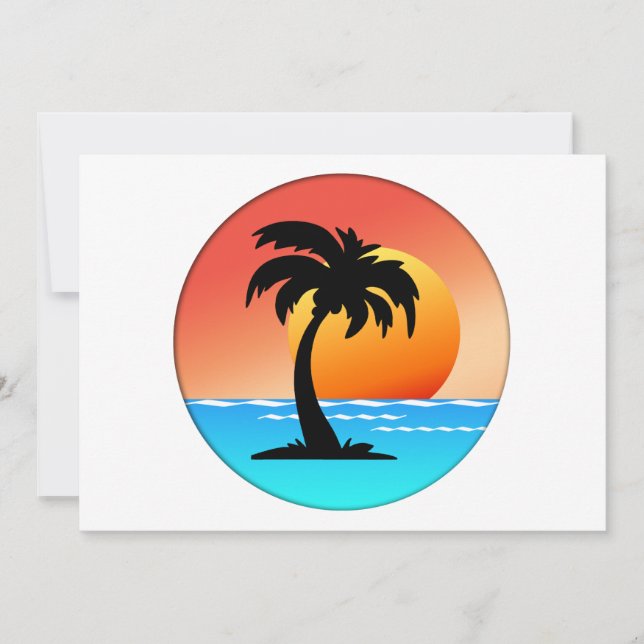 Palm Tree Sunset Invitation (Front)