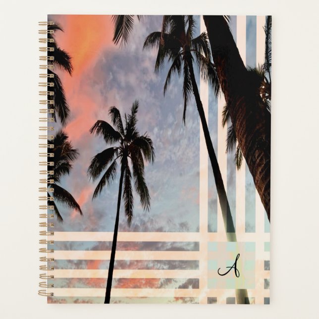 Palm Tree Sunset Personalized Planner (Front)
