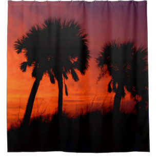 Palm Tree Sunset Shower Curtain