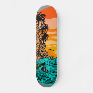 Palm Tree Sunset Skateboard