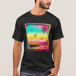 Palm Tree Sunset Vaporwave 80s 90s Glitch Aestheti T-Shirt