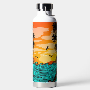 Palm Tree Sunset Water Bottle