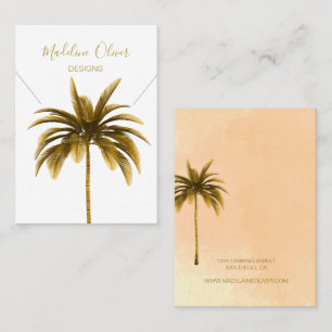 Palm Tree Terracotta Modern Necklace Display     Business Card