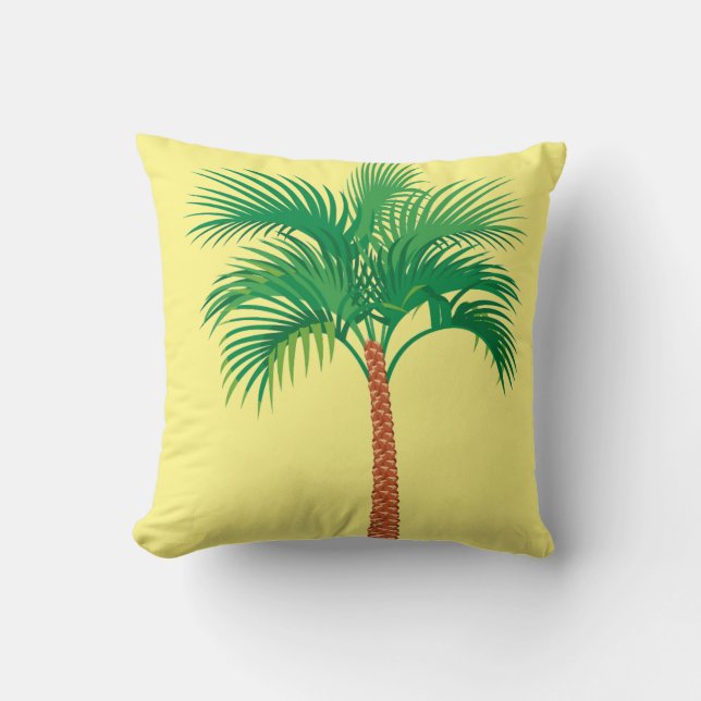 Palm Tree Throw Pillow (Front)