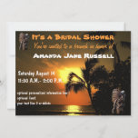 Palm Tree Tiki Bridal Shower Brunch Invitation<br><div class="desc">These tropical sunset invitations  with tiki statues and palm trees are shown as a bridal shower brunch invitation.  You can personalize the text templates for any occasion,  from a luau at the shoreline or outdoor barbeques or simply  get togethers for good times with friends .</div>