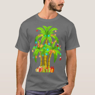 Palm Tree Tropical Coconut Christmas Light Tree Ha T-Shirt