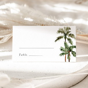 Palm Tree Tropical Destination Wedding Name Place Card