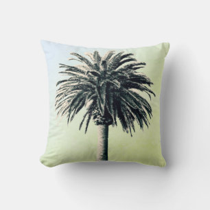 Palm Tree Tropical Elegant Green Throw Pillow