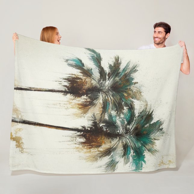 Palm Tree Tropical Fleece Blanket  (In Situ)