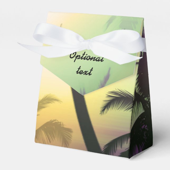 Palm Tree Tropical Heat Beach Party Favour Boxes (Front Side)