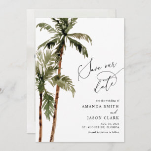Palm Tree Tropical Island Minimal Beach Save The D Save The Date
