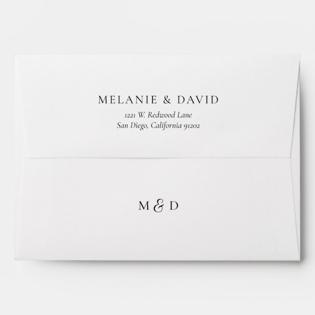 Palm Tree Tropical Island Minimal Beach Wedding Envelope (Back (Top Flap))
