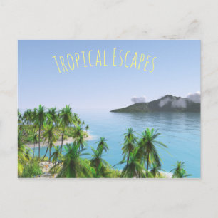 Palm Tree Tropical Island Postcard