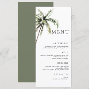 Palm Tree Tropical Menu Serif Mariage minimal