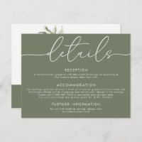 Palm Tree Tropical | Minimal Wedding Details Card