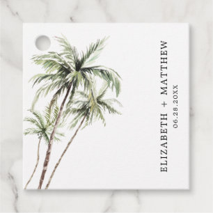 Palm Tree Tropical   Minimal Wedding Favour Tag