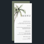 Palm Tree Tropical | Minimal Wedding Serif Menu<br><div class="desc">Sandy beaches and warm breezes are what this design is all about. Celebrate your tropical wedding theme with our simple, minimal palm tree design. This design is fully customizable and features beautiful watercolor palm trees and serif typography - if you're looking for straight-edge lines, our sans serif alternative will be...</div>
