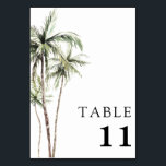 Palm Tree Tropical | Minimal Wedding Table Number<br><div class="desc">Sandy beaches and warm breezes are what this design is all about. Celebrate your tropical wedding theme with our simple,  minimal palm tree design. This design is fully customizable and colours can be swapped to your liking.</div>