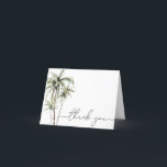 Palm Tree Tropical | Minimal Wedding Thank You Card<br><div class="desc">Sandy beaches and warm breezes are what this design is all about. Celebrate your tropical wedding theme with our simple, minimal palm tree design. This design is fully customizable and colours can be swapped to your liking. The interior features a pre-written wedding sentiment that can be changed to reflect your...</div>