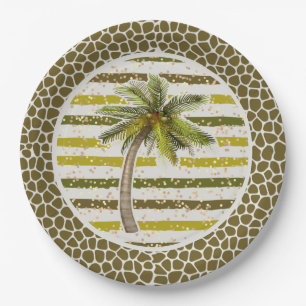 Palm Tree Tropical Paper Plate