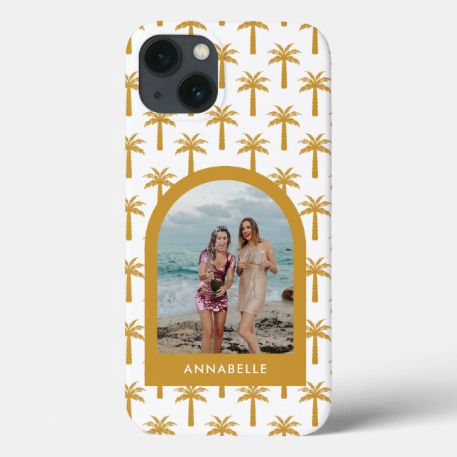 Palm tree tropical summer arch chic mustard photo  Case-Mate iPhone case (Back)