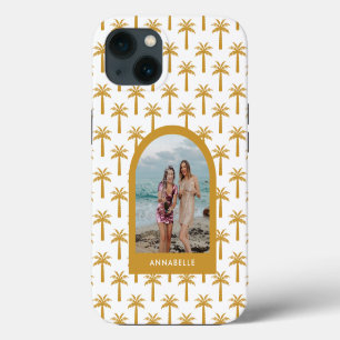 Palm tree tropical summer arch chic mustard photo  iPhone 13 case