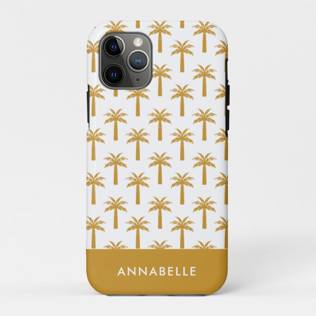 Palm tree tropical summer botanical mustard modern Case-Mate iPhone case (Back)