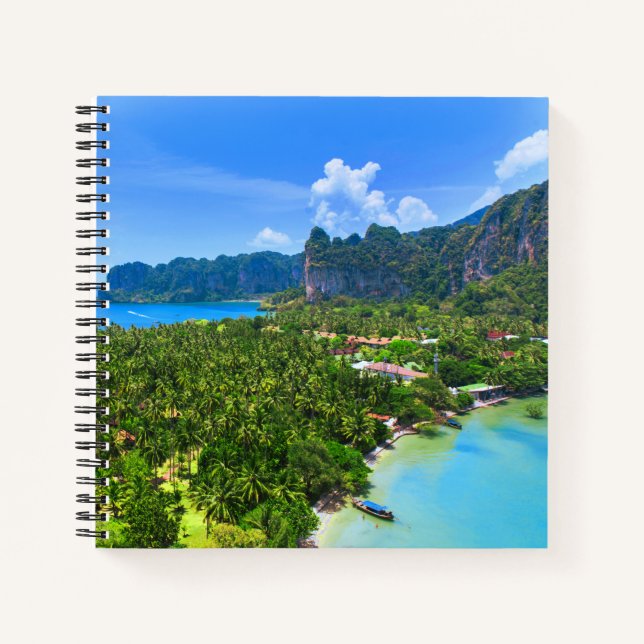 Palm Tree Tropical Thailand Island Bay Notebook (Front)