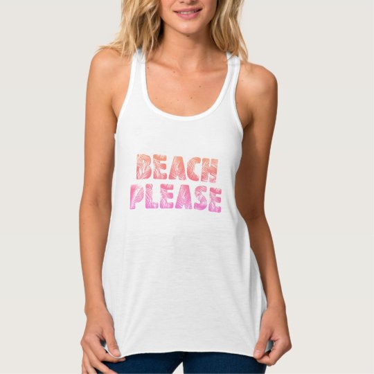 Palm Tree Typography Beach Please Tank Top