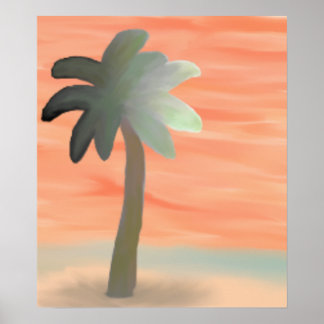 Palm Tree Watercolor Poster