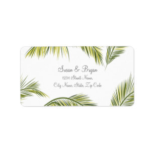 Palm Tree Wedding Address Label