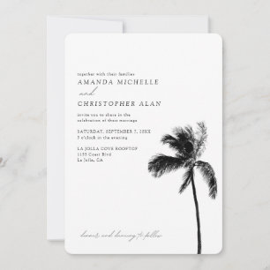 Palm Tree Wedding Custom Beach Photo Invitation