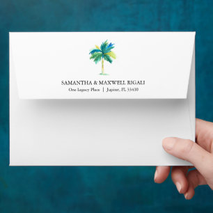 Palm Tree Wedding Envelopes Bold Tropical Interior