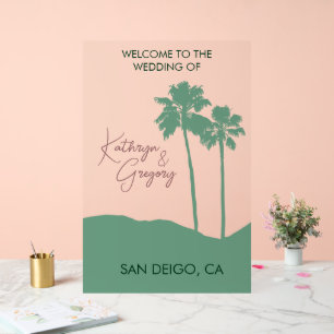 Palm Tree Wedding Welcome  Acrylic Sign