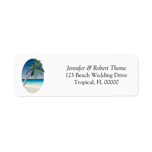 Palm Tree Weddings Invite Address Label (Front)