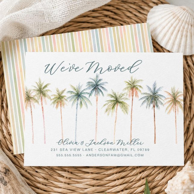 Palm Tree We've Moved Announcement Card  (Creator Uploaded)